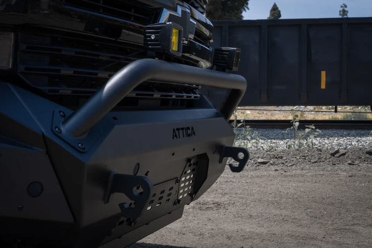Aftermarket front bumper ATTSL01A104-1A-BX Attica 4x4 Terra Series fortifies 2019-2021 Chevy Silverado 1500 builds