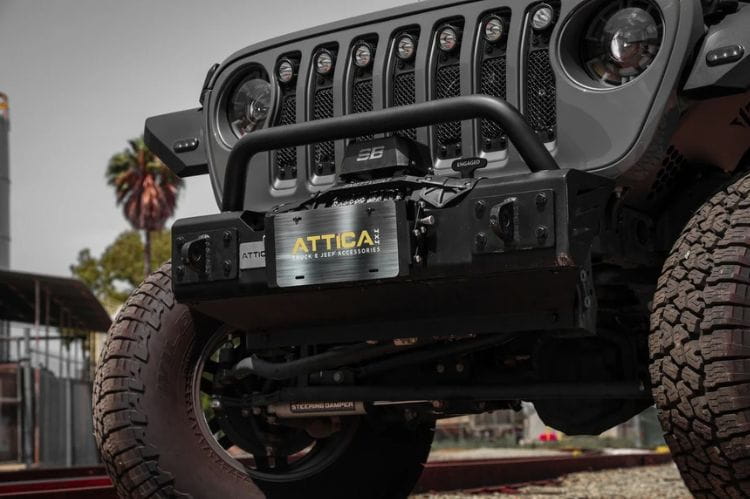 Attica 4x4 Apex Series heavy duty front bumper ATTJL01A108-BX for 2020–2026 Jeep Gladiator JT with a rugged design