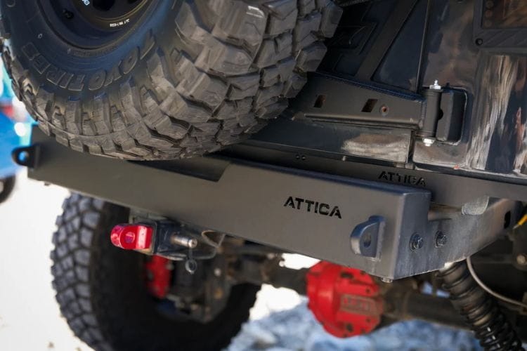 Attica 4x4 Apex Series rear bumper ATTJK01B110-BX for 2007–2017 Jeep Wrangler JK with bold styling for customized builds