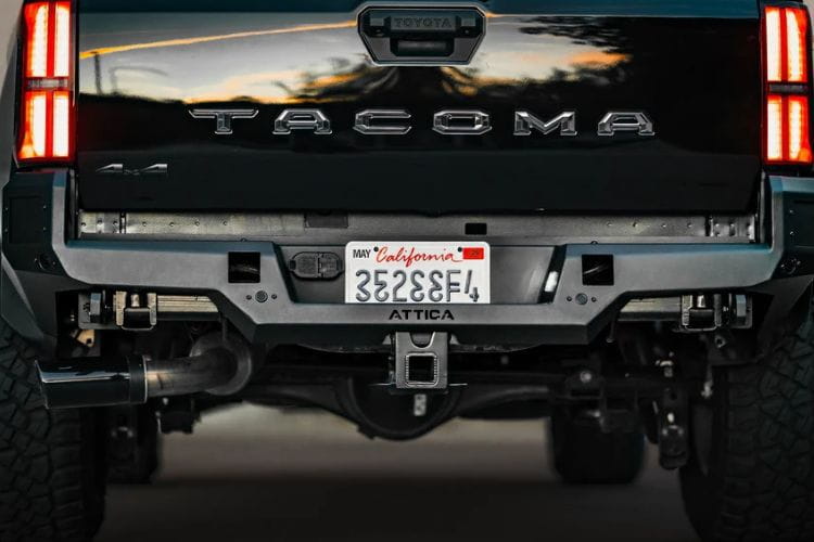 Attica 4x4 Apex Series steel rear bumper ATTTA04B103-BX for 2024–2026 Toyota Tacoma with a bold, custom-ready design