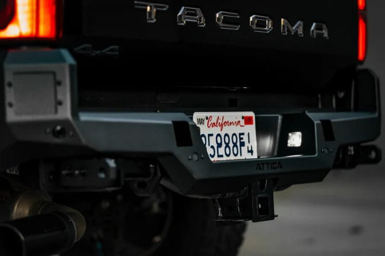 Attica 4x4 Apex Series steel rear bumper ATTTA04B103-BX for 2024–2026 Toyota Tacoma with a bold, custom-ready design