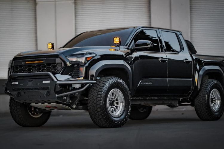 Attica 4x4 full-size custom steel front bumper ATTTA04A105-BX for 2024–2026 Toyota Tacoma with an integrated winch plate