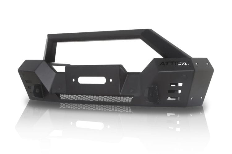 Attica 4x4 Frontier Series front bumper ATTJL01A110-BX for 2018–2026 Jeep Wrangler JL with rugged adventure-ready styling