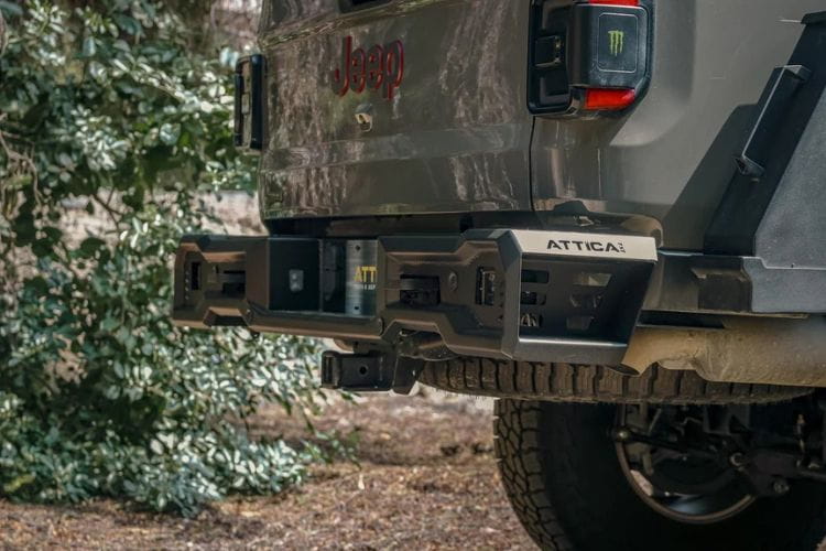 Attica 4x4 Frontier Series heavy duty rear bumper ATTJT01B103-BX for 2020–2026 Jeep Gladiator JT with rugged styling
