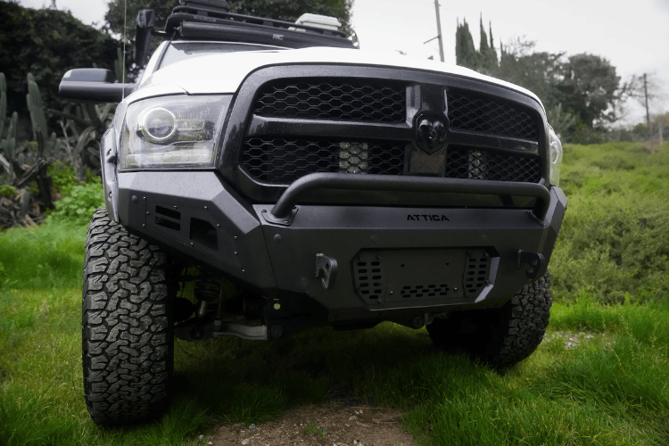 The Attica 4x4 Terra Series heavy duty front bumper ATTRM01A105-BX offers rugged front-end protection for 2013-2018 Ram 1500 trucks