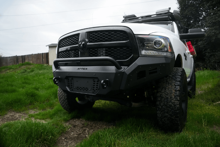 The Attica 4x4 Terra Series heavy duty front bumper ATTRM01A105-BX offers rugged front-end protection for 2013-2018 Ram 1500 trucks