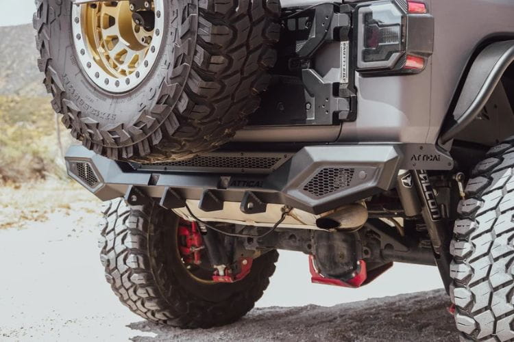 Attica 4x4 Terra Series steel rear bumper ATTJL01B111-BX for 2018–2026 Jeep Wrangler JL with a rugged aftermarket design