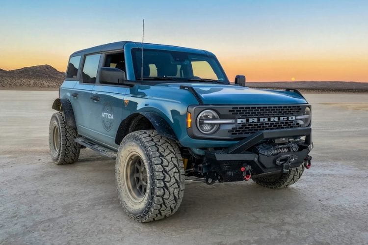 Attica 4x4 Terra Series heavy duty steel front bumper ATTFB01A102-BX for 2021–2025 Ford Bronco with rugged off-road styling