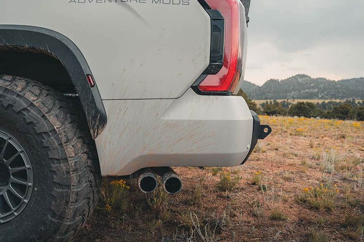 Backwoods BWTU3R-9755 rear bumper for Toyota Tundra 2022+, heavy duty steel offroad rear bumper upgrade.