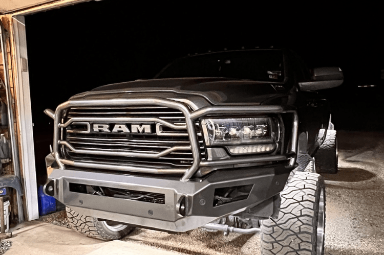 Steel Rear Bumper With LED Lights For 2010-2024 Dodge Ram 2500/3500 - Powder Coated