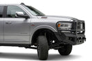 Bodyguard A2 Extreme front bumper CER19BYBMH for 2019–2026 Ram 2500/3500, bare metal finish, parking sensor cutouts, includes camera relocation harness