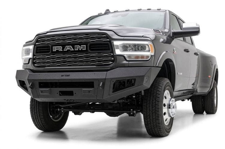 Bodyguard A2 aftermarket front bumper CAR19BYBNN for 2019-2026 Ram 2500/3500 bare metal parking sensor cutouts off road bumper