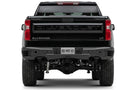 Bodyguard Freedom Series rear bumper MGC19AYT for 2019–2026 Chevy Silverado 1500, textured black with parking sensor cutouts