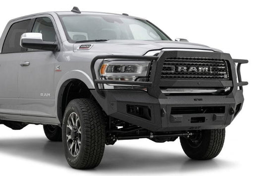 Bodyguard A2 Extreme front bumper CER19BNBMH for 2019–2026 Ram 2500/3500, bare metal, no sensor cutouts, includes camera harness
