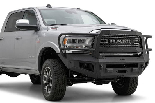 Bodyguard A2 Extreme front bumper CER19BNTMH for 2019–2026 Ram 2500/3500, textured black, no sensor cutouts, camera harness