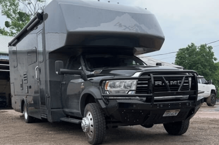 Bodyguard Front Bumper T2 Extreme 2019-2026 Ram 2500/3500 EER19BYRGMN  – Gloss Black, Parking Sensor Cutouts, Center Skid Plate and Mesh Grill