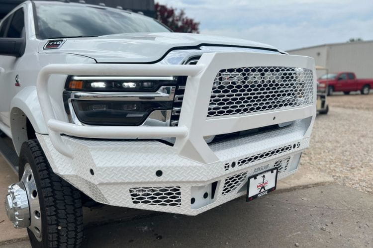 Bodyguard FT Extreme heavy duty front bumper JER19DYTMH for 2019-2026 Ram 4500/5500 textured black with camera harness