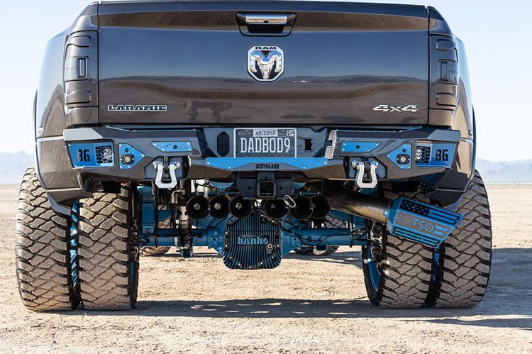 Bodyguard MFR19BYB Freedom Series rear bumper for 2019–2025 Dodge Ram 2500/3500, a bold aftermarket back bumper replacement built for strength and style