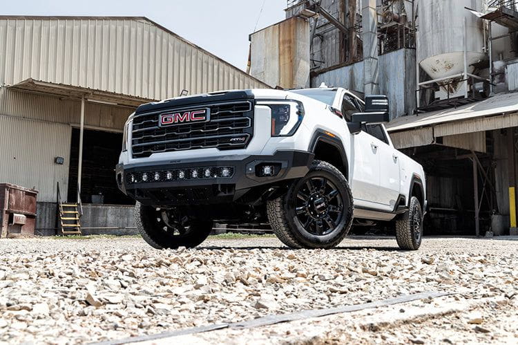 Bodyguard NAG24BNBNN Freedom Series Base Front Bumper for 2024–2025 GMC Sierra HD, a heavy-duty off-road front bumper upgrade from Bodyguard bumpers