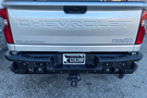 Steel rear bumper replacement custom truck bumper for GMC Sierra HD in bare metal