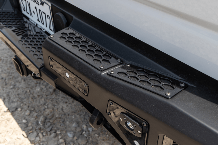 Steel rear bumper replacement custom truck bumper for GMC Sierra HD in bare metal