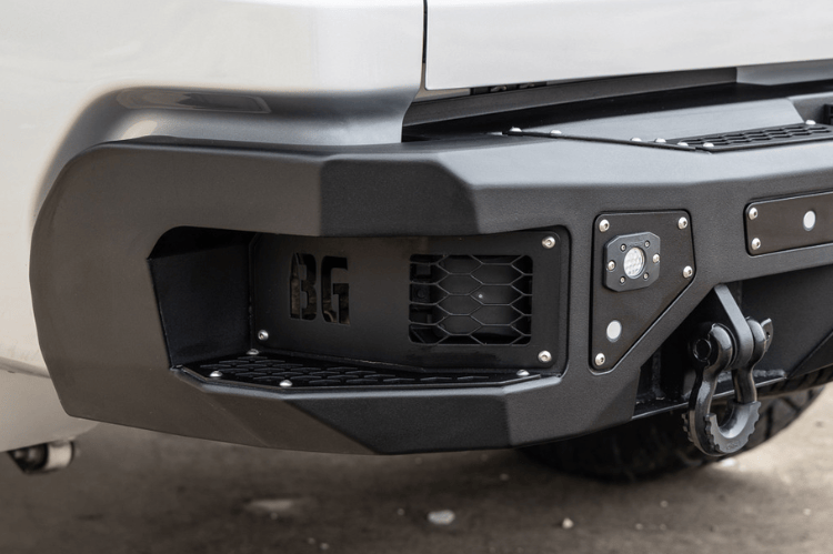 Steel rear bumper replacement custom truck bumper for GMC Sierra HD in bare metal