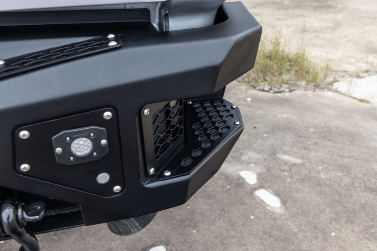 Steel rear bumper replacement custom truck bumper for GMC Sierra HD in bare metal