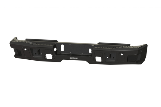 metal steel rear bumper shown on a 2019–2026 Ram 2500/3500, ready for custom finish