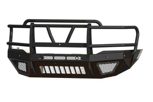 Ram front bumper replacement Bodyguard T2 Extreme grille guard 2019–2026 with textured black finish and skid plate