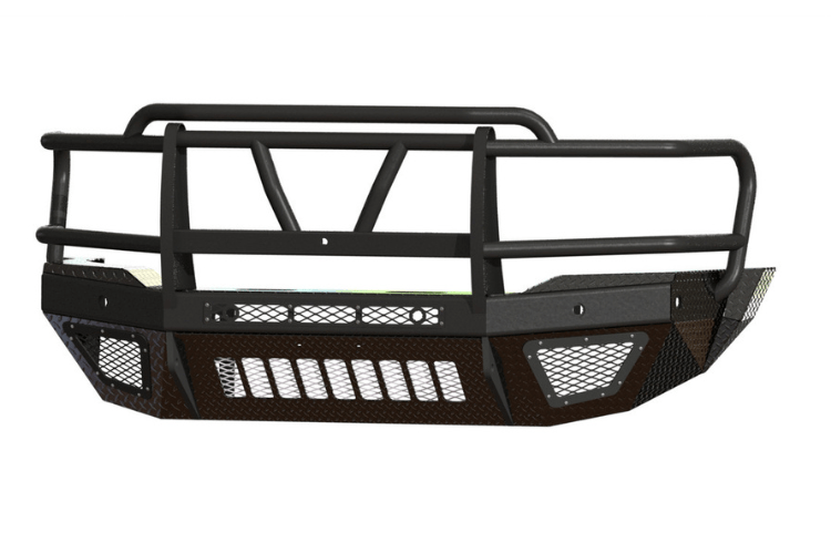 Ram front bumper replacement Bodyguard T2 Extreme grille guard 2019–2026 with textured black finish and skid plate