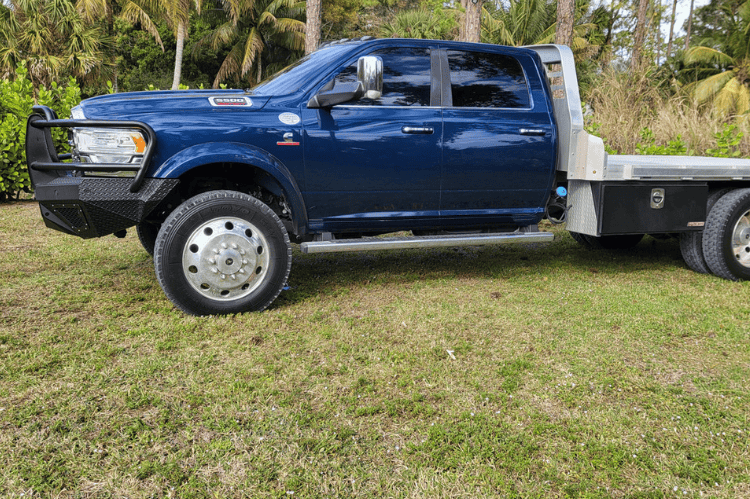 Ram front bumper replacement Bodyguard T2 Extreme grille guard 2019–2026 with textured black finish and skid plate