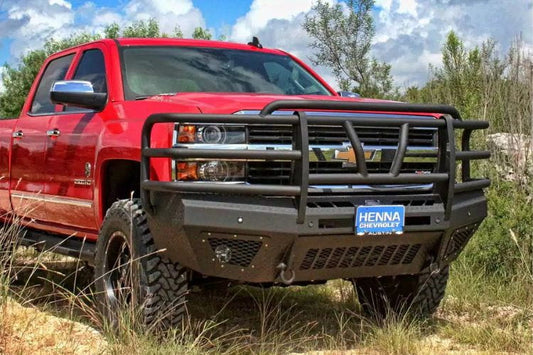 Bodyguard T2 Extreme front bumper EEG24BYWGMH for 2024-2026 GMC Sierra 2500/3500 gloss black no parking sensor cutouts