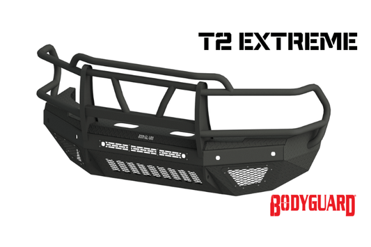 Bodyguard T2 Extreme Front Bumper for Chevy Silverado 1500 – Bare Metal Receiver Hitch Skid