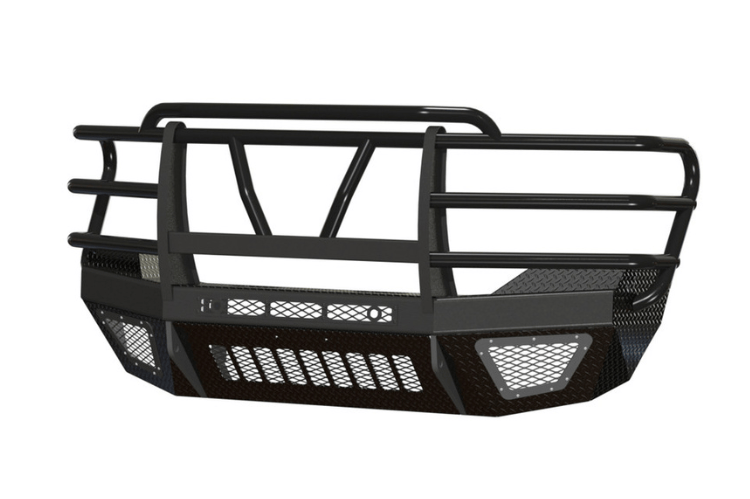 Gloss black Bodyguard T2 extreme front bumper with skid plate for 2011–2016 Ford Super Duty F250 F350 truck 