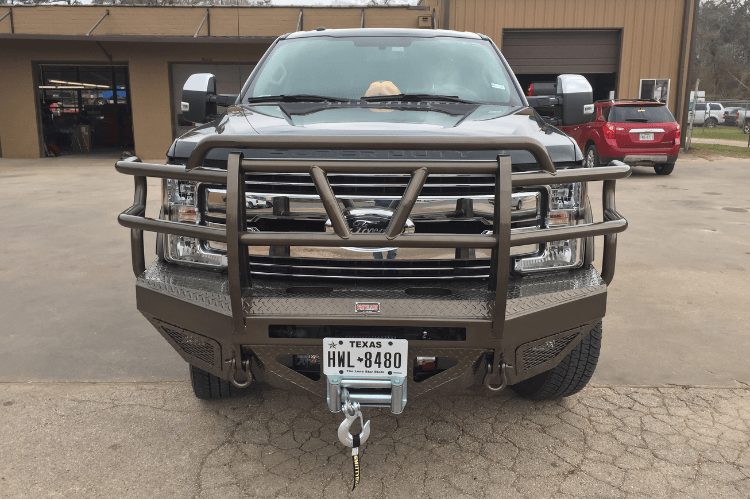 Bodyguard T2 Extreme front bumper for Ford Super Duty heavy duty truck bumper without mesh grill but with camera harness