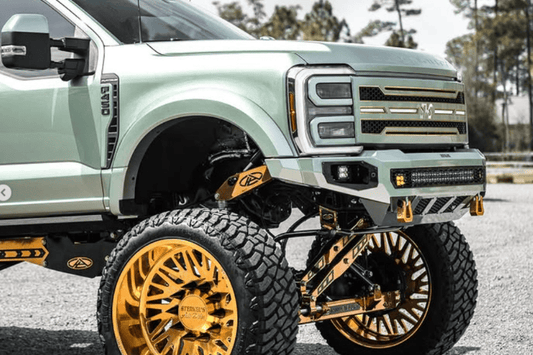  Truck front bumper NAF23DNTNN installed on a 2023–2026 Ford F450 F550 Super Duty for heavy duty use
