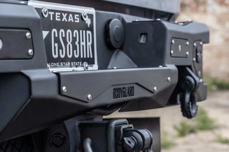 Truck rear bumper MFC20BNT for GMC Sierra 2500/3500 with textured black finish