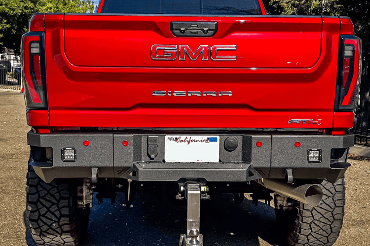 Aftermarket back bumper Chassis Unlimited Octane CUB910572 durable textured black rear bumper for 2020–2025 Chevy Silverado 2500/3500