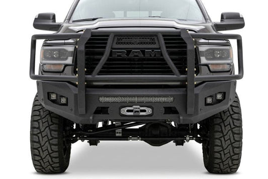 Chassis Unlimited Attitude CUB980321BG aftermarket front bumper with guard for 2019–2025 Ram 2500/3500, textured black finish