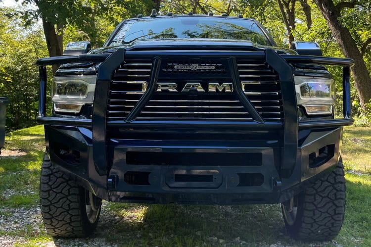 Chassis Unlimited Attitude CUB980321BG aftermarket front bumper with guard for 2019–2025 Ram 2500/3500, textured black finish