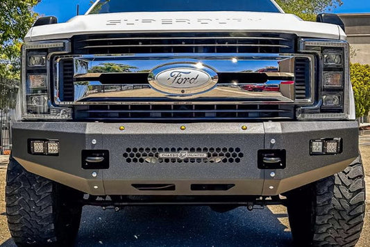 Durable Ford truck bumpers Chassis Unlimited Fuel CUB500140 heavy duty steel front guard for 2017-2022 Ford F250/F350 models.