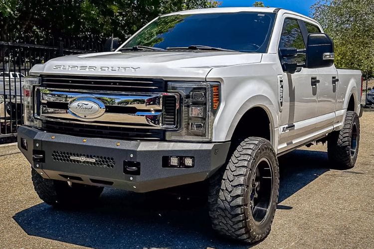 Durable Ford truck bumpers Chassis Unlimited Fuel CUB500140 heavy duty steel front guard for 2017-2022 Ford F250/F350 models.