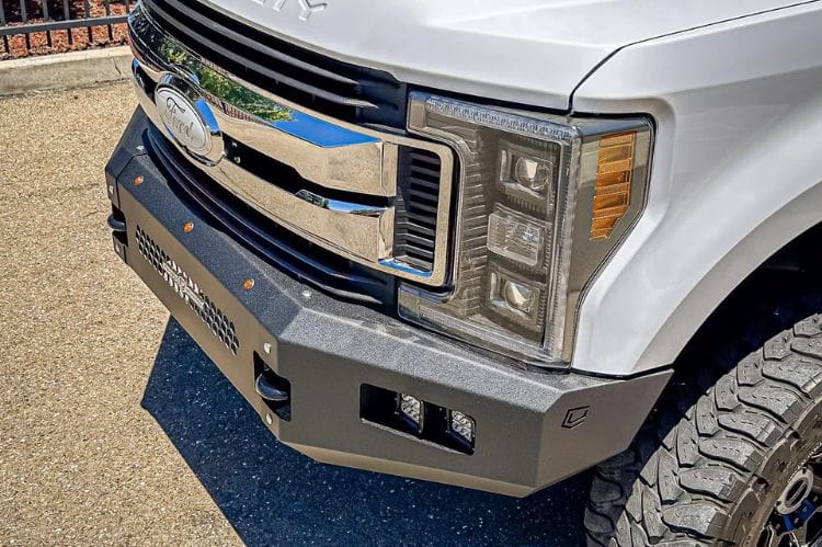 Ford front bumpers Chassis Unlimited Fuel CUB500140 textured black powder coat defense for 2017-2022 Ford F250/F350 Superduty.