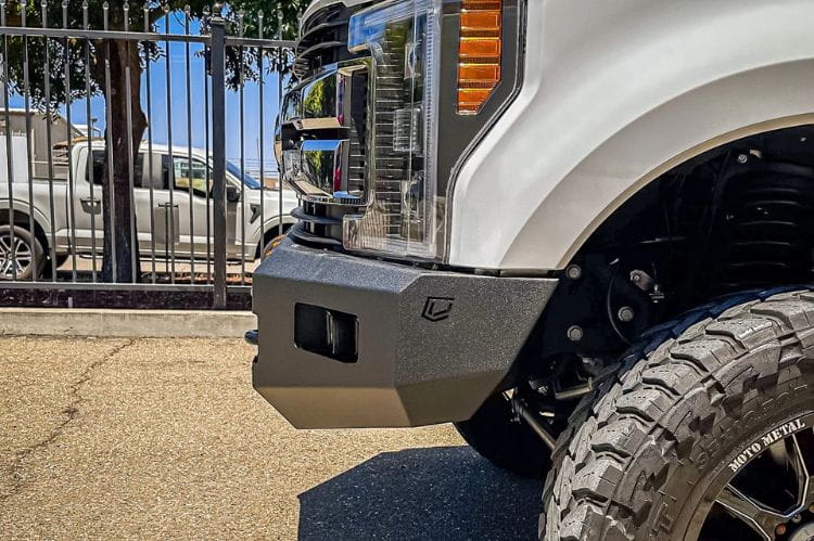 Ford front bumpers Chassis Unlimited Fuel CUB500140 textured black powder coat defense for 2017-2022 Ford F250/F350 Superduty.