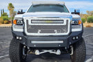 Aftermarket Front Bumper Chassis Unlimited CUB900302 Octane textured black with sensor cutouts, built for GMC Sierra 2500HD/3500HD