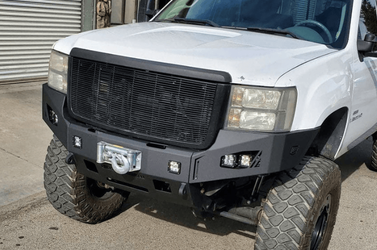 Chassis Unlimited Octane aftermarket front bumper CUB940311 for 2007-2010 GMC Sierra 2500HD/3500HD, textured black finish
