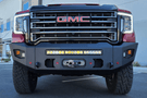 Chassis Unlimited Bumpers CUB980572 Attitude aftermarket front design, durable textured black finish with sensor cutouts for GMC Sierra 2020-2023