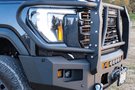 Aftermarket Front Bumper Chassis Unlimited CUB980691BG for 2024+ GMC Sierra 2500/3500, textured black with winch guard