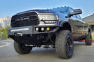 Chassis Unlimited Diablo CUB950322RAW aftermarket front bumper for 2019–2025 Ram 2500/3500 with raw steel finish and sensor cutouts