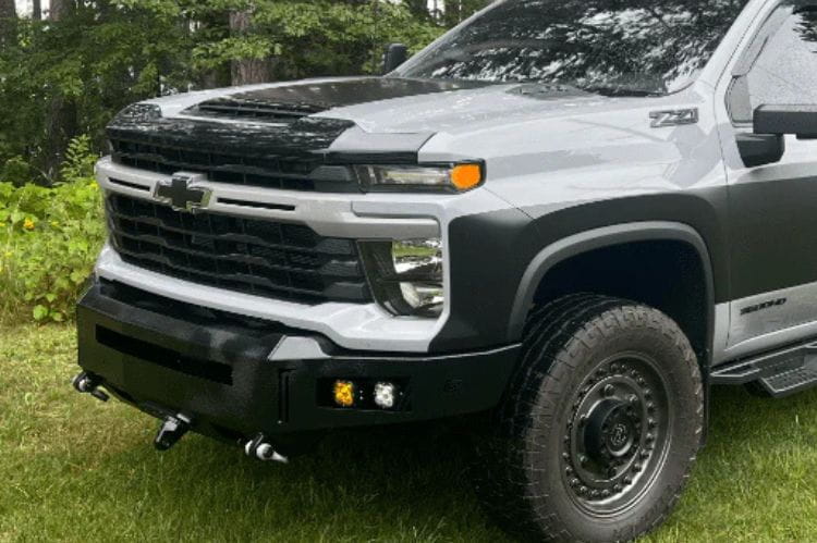 Chassis Unlimited Octane aftermarket front bumper CUB940731RAW in raw steel for 2024+ Chevy Silverado 2500/3500